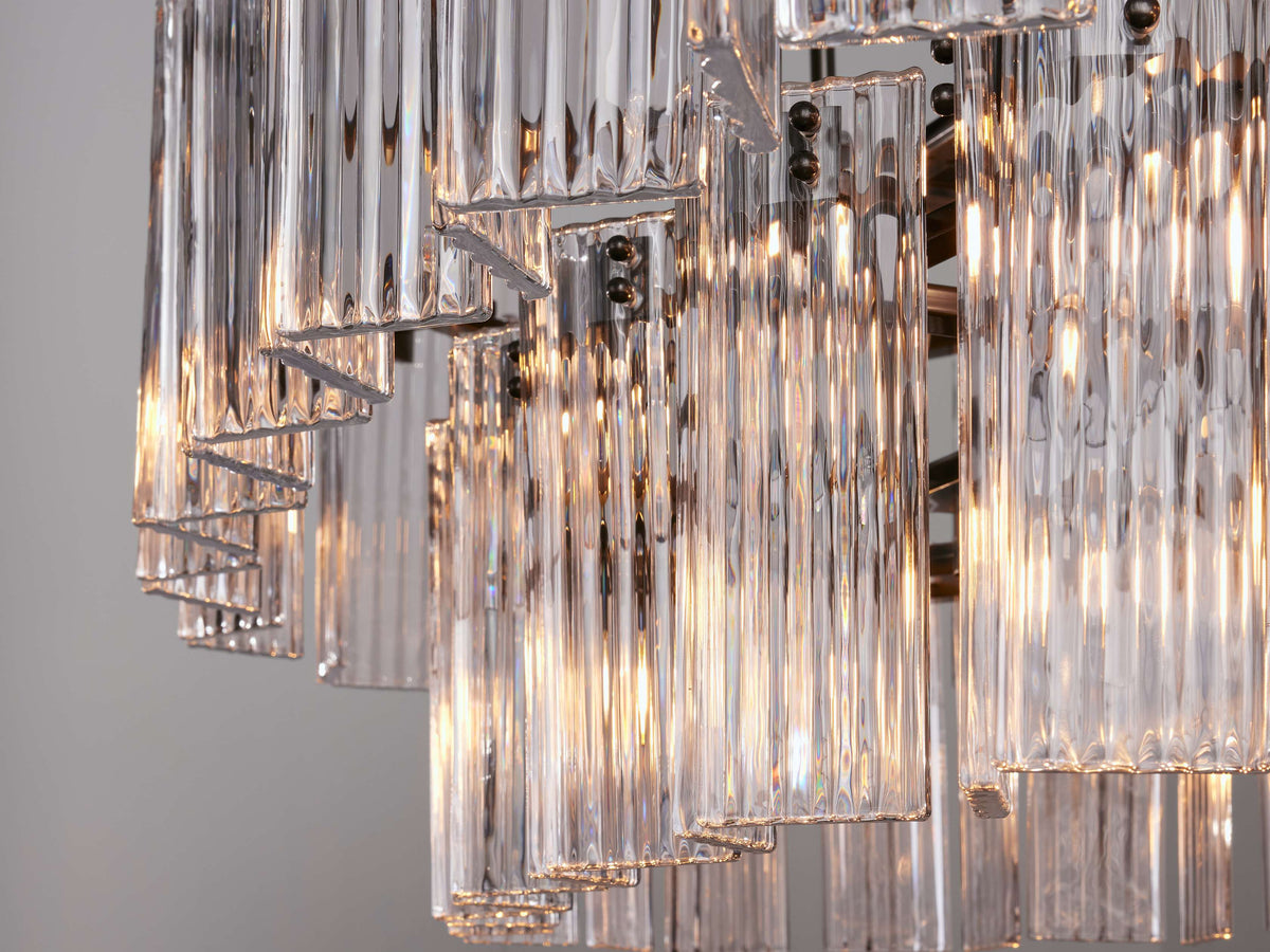 Delsie Vintage Glass Oval Chandelier