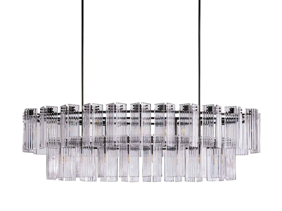 Delsie Vintage Glass Oval Chandelier