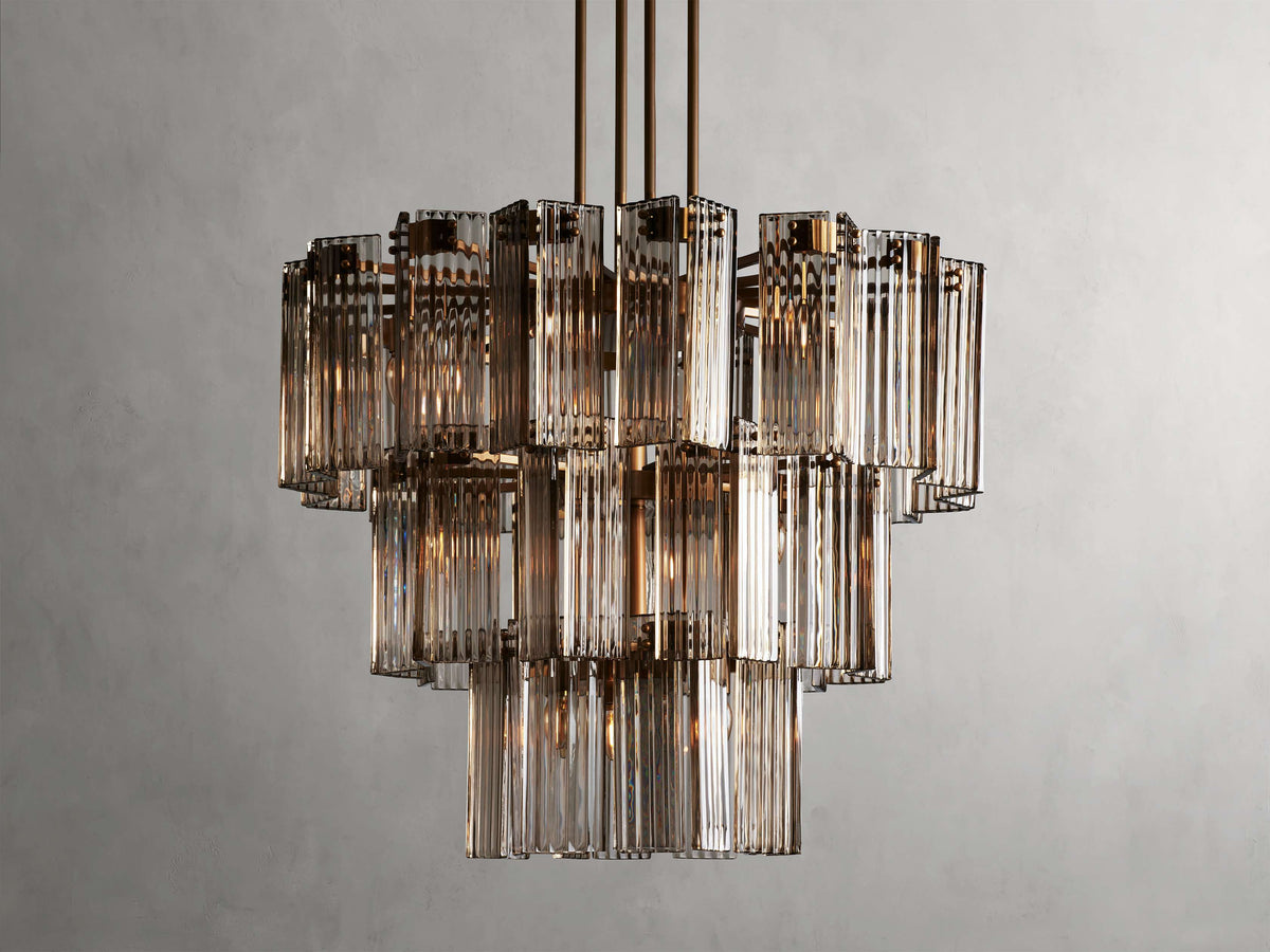 Delsie Reeded Glass Round Chandelier