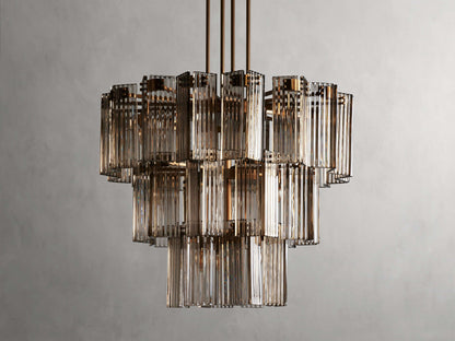 Delsie Reeded Glass Round Chandelier