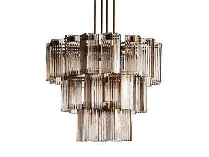 Delsie Reeded Glass Round Chandelier