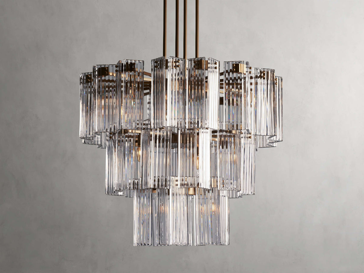 Delsie Reeded Glass Round Chandelier