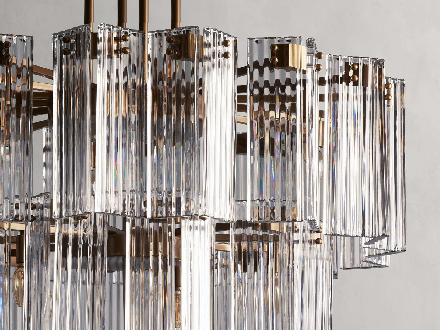 Delsie Reeded Glass Round Chandelier