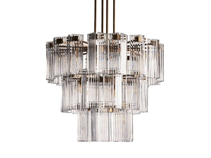 Delsie Reeded Glass Round Chandelier