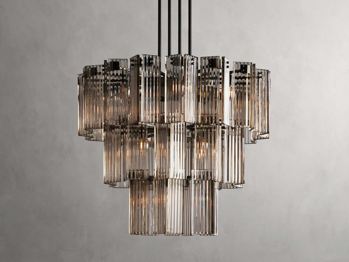 Delsie Reeded Glass Round Chandelier