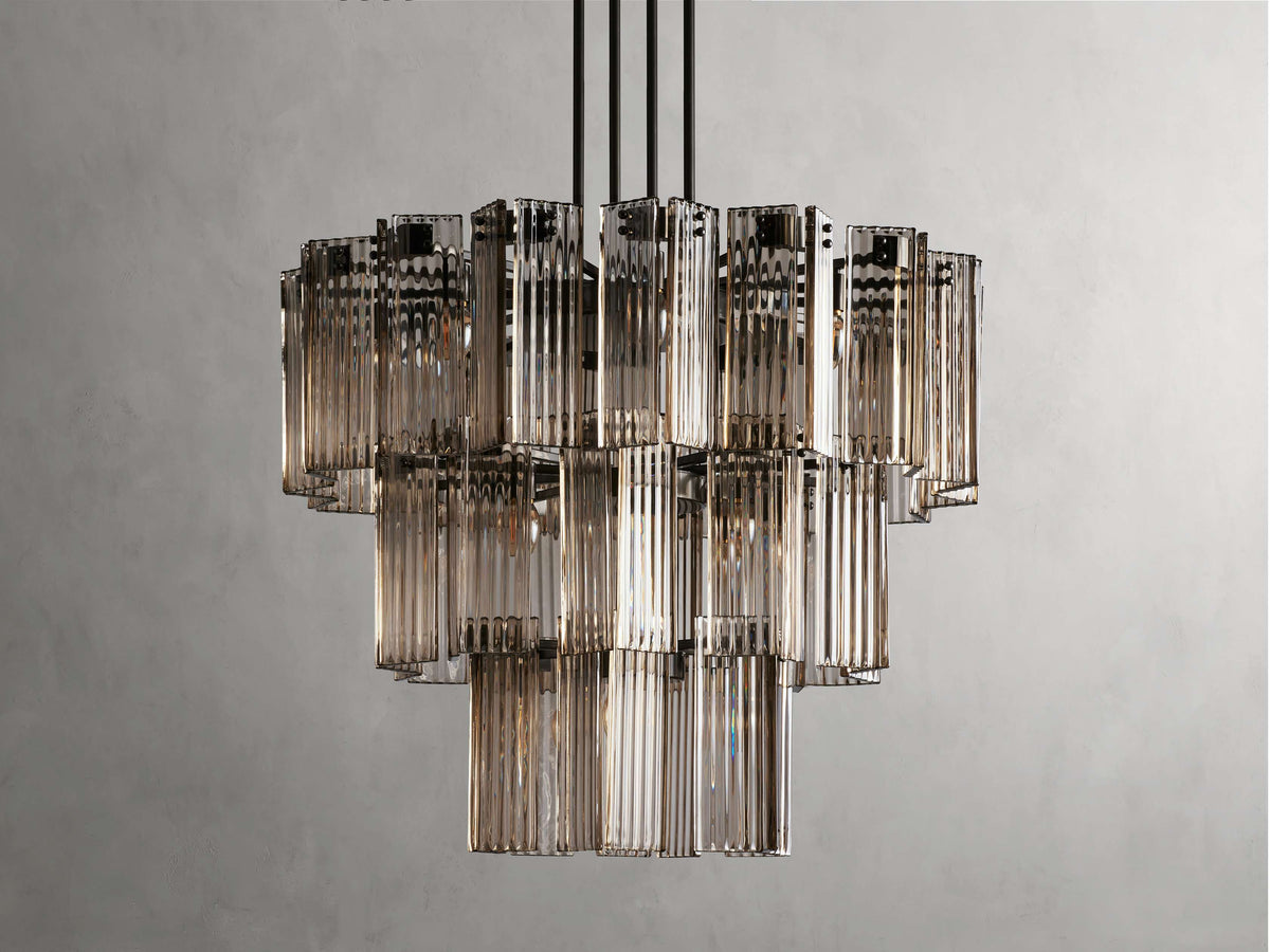 Delsie Reeded Glass Round Chandelier
