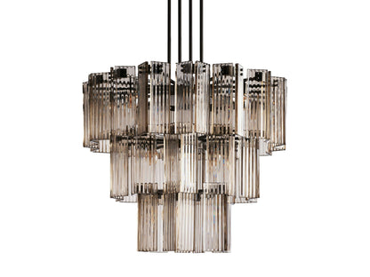 Delsie Reeded Glass Round Chandelier