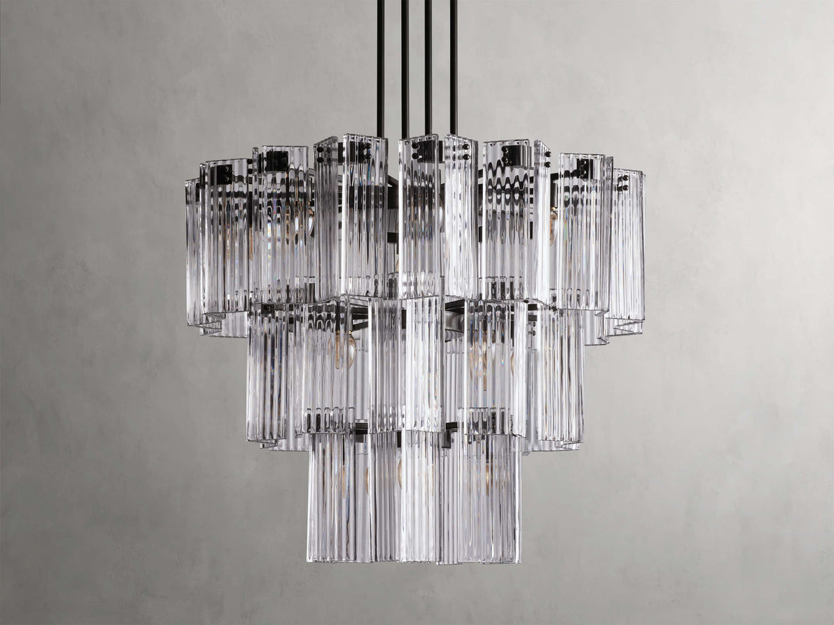 Delsie Reeded Glass Round Chandelier