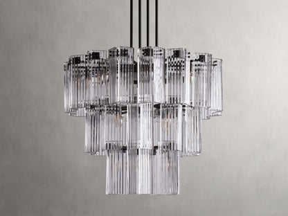 Delsie Reeded Glass Round Chandelier