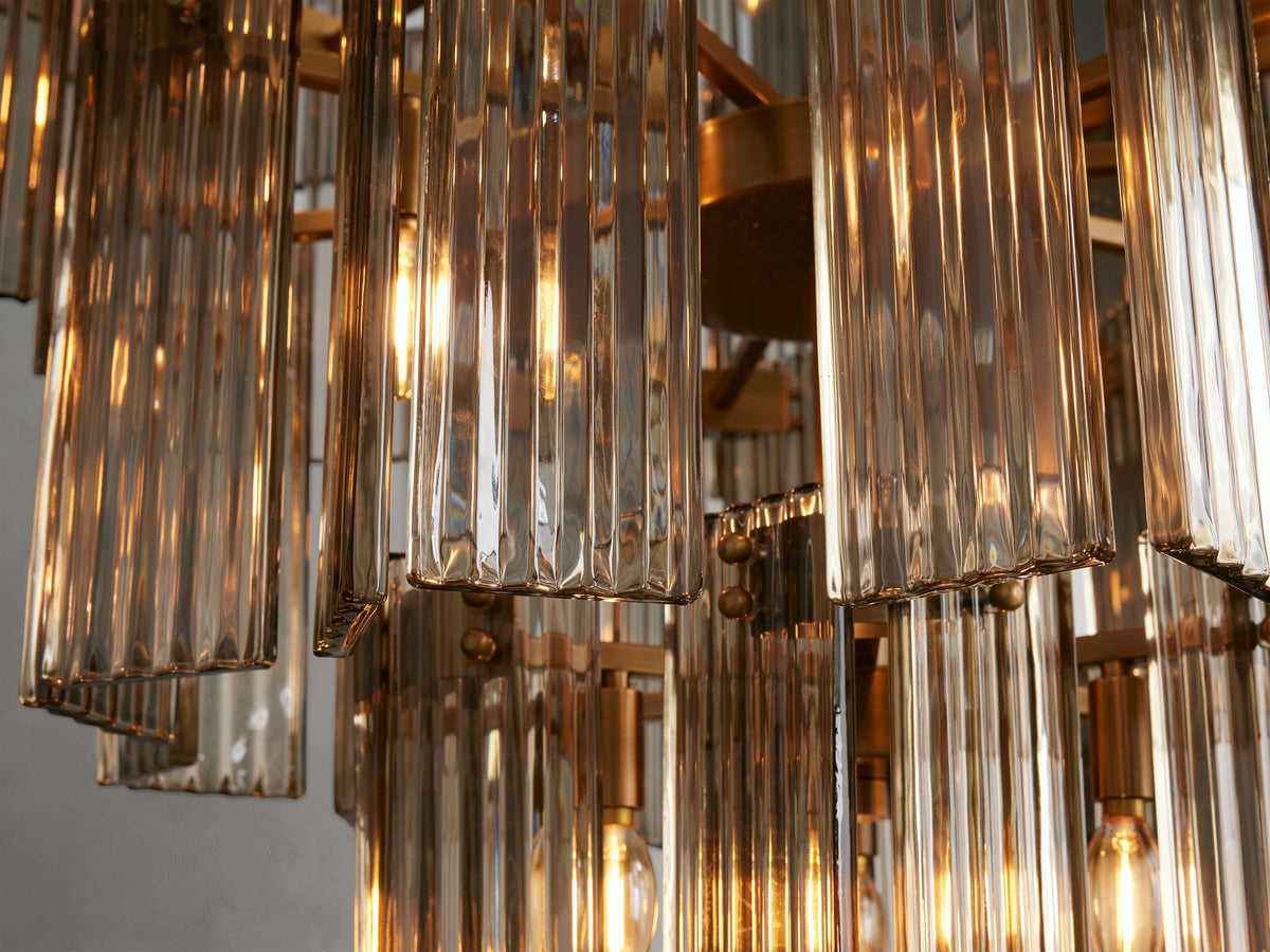 Delsie Reeded Glass Round Chandelier