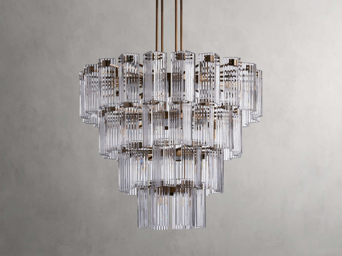 Delsie Reeded Glass Round Chandelier