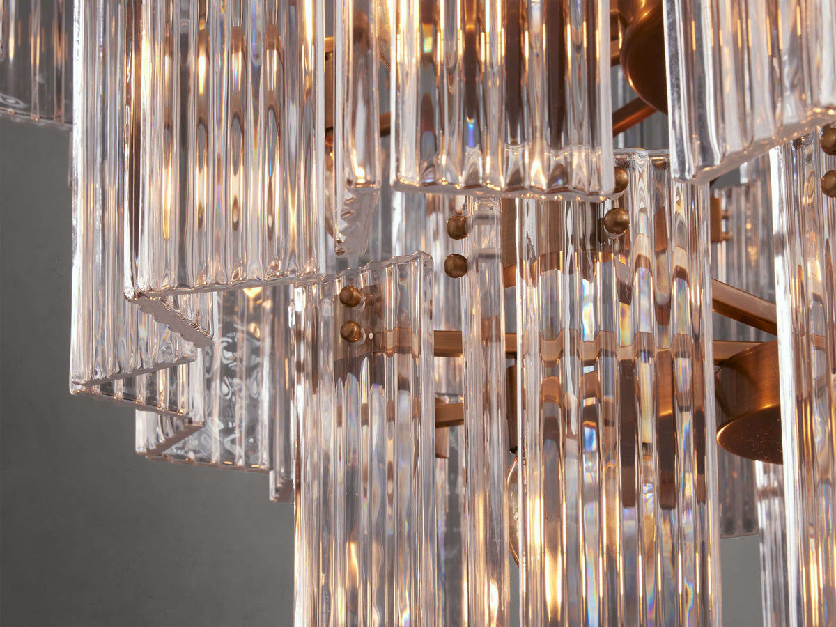 Delsie Reeded Glass Round Chandelier