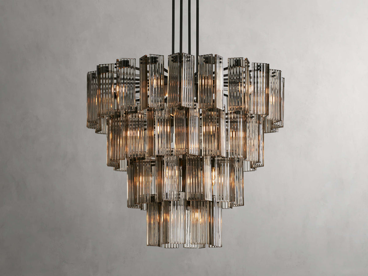 Delsie Reeded Glass Round Chandelier