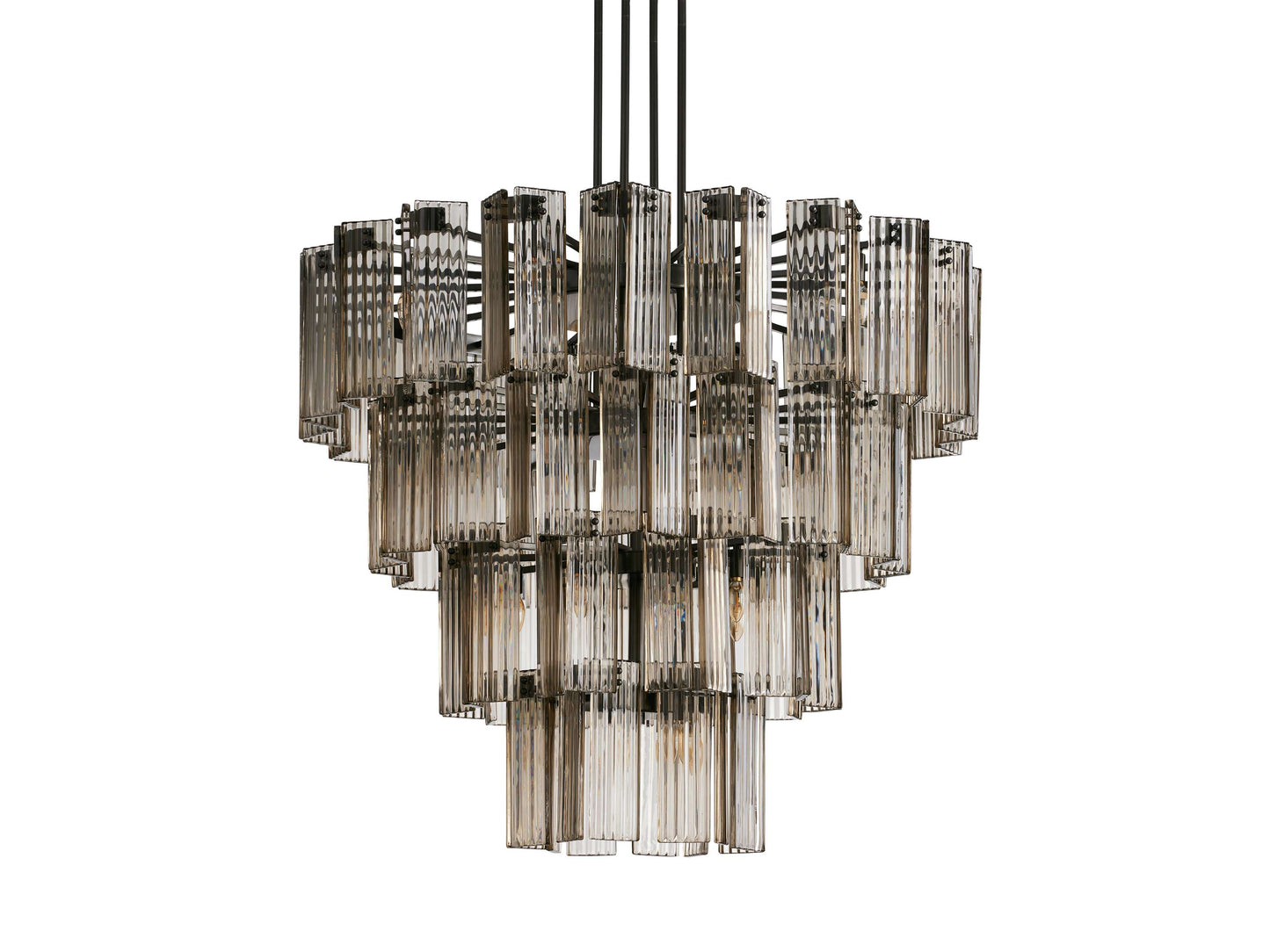 Delsie Reeded Glass Round Chandelier