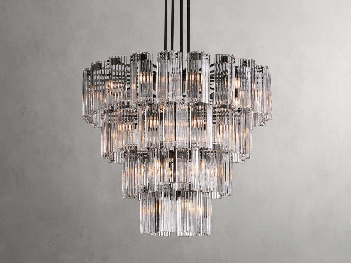 Delsie Reeded Glass Round Chandelier
