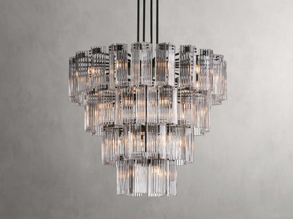 Delsie Reeded Glass Round Chandelier