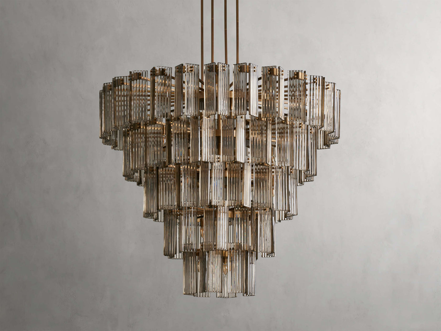 Delsie Reeded Glass Round Chandelier