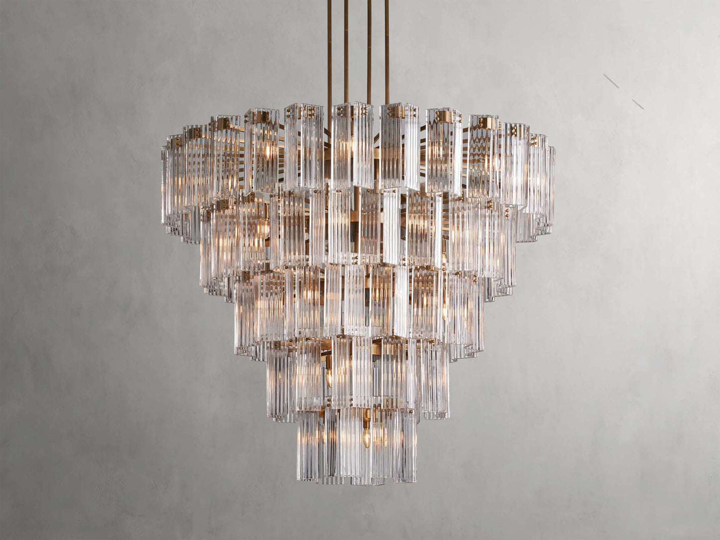 Delsie Reeded Glass Round Chandelier