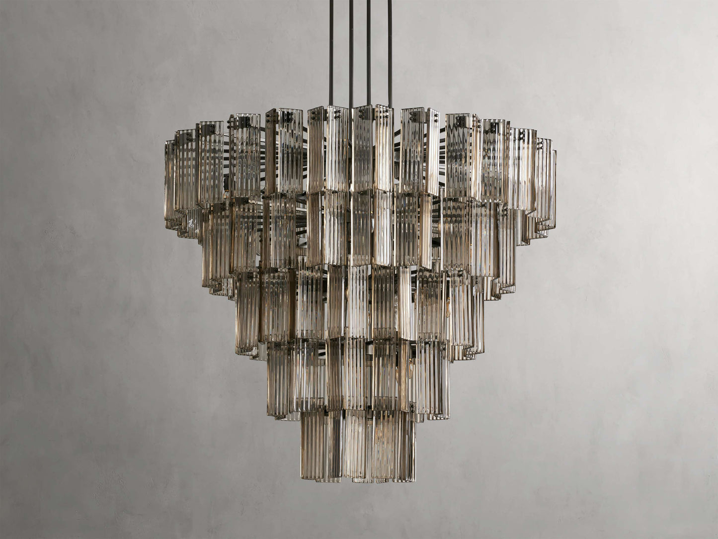 Delsie Reeded Glass Round Chandelier