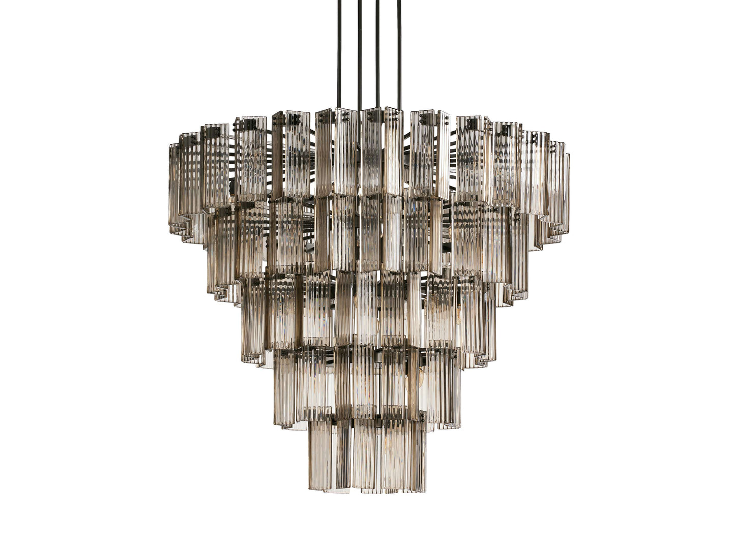 Delsie Reeded Glass Round Chandelier