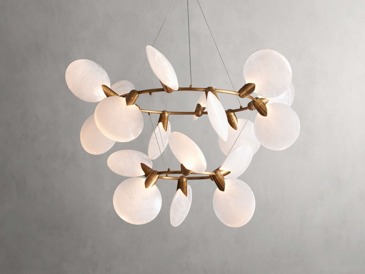 Lyla Foliated Vein Two-Tier Chandelier