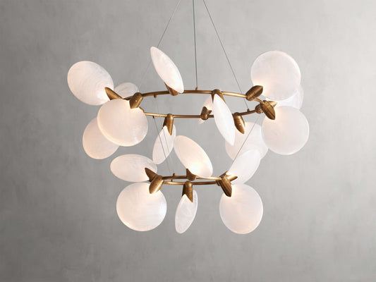 Lyla Foliated Vein Two-Tier Chandelier