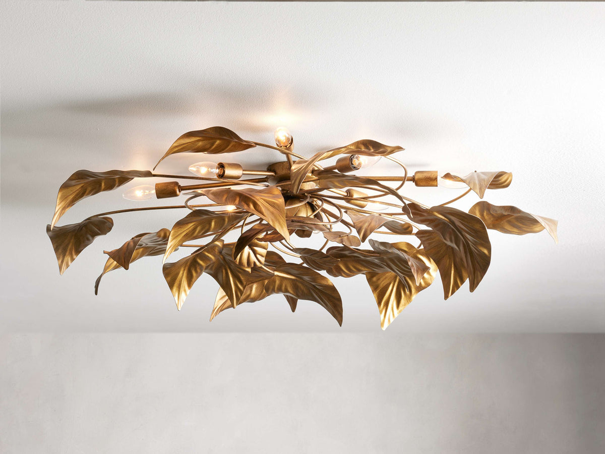 Ninfea Antiqued Leaves Flush Mount
