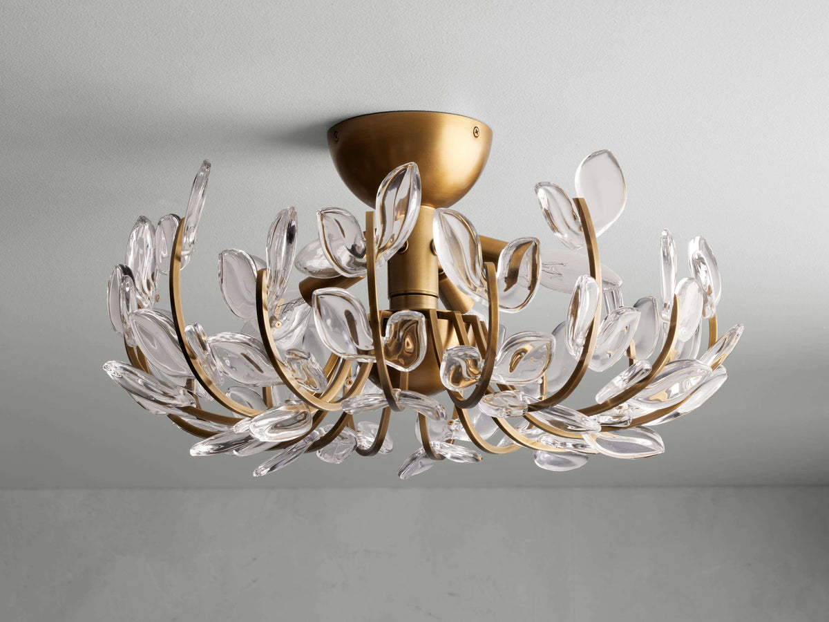 Adela Floral Crystal Flush Mount