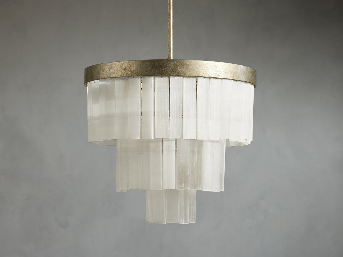 Cameron Selenite Crystal Round Chandelier