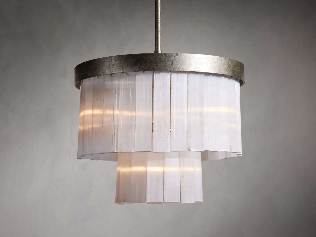 Cameron Selenite Crystal Pendant Light