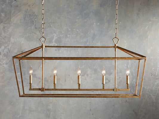 Garnet Hand Forged Rectangular Chandelier