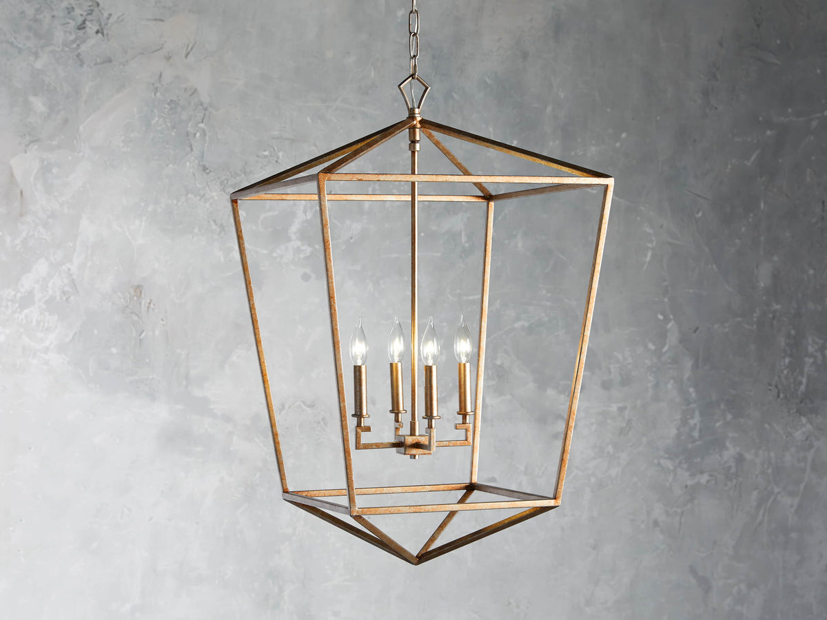 Garnet Hand Forged Cage Chandelier