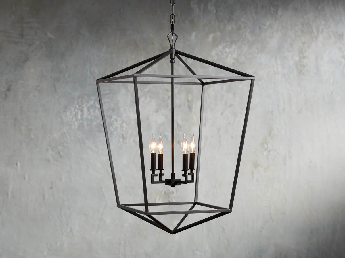 Garnet Hand Forged Cage Chandelier