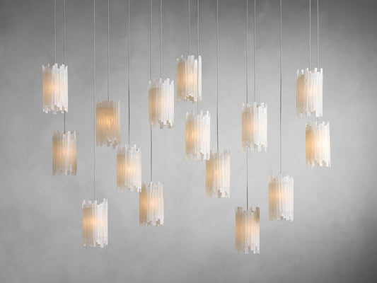Gianna Selenite Cascade Rectangular Chandelier