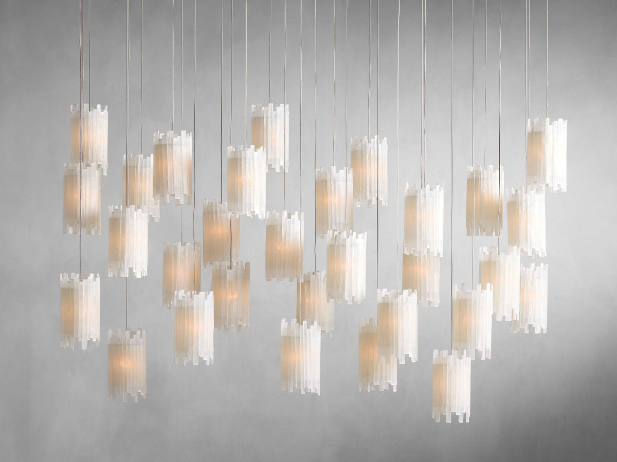Gianna Selenite Cascade Rectangular Chandelier