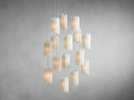 Gianna Selenite Cascade Round Chandelier