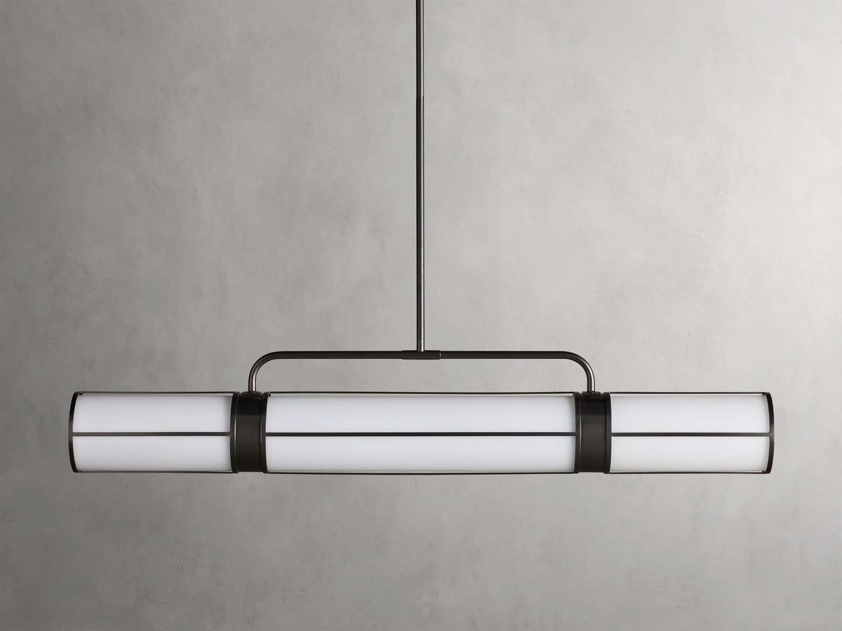 Remming Sculpted Glass Linear Chandelier