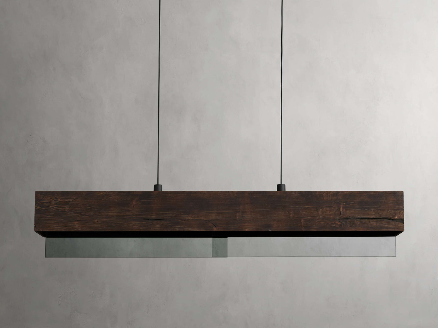 Lena Mirrored Wood Linear Chandelier