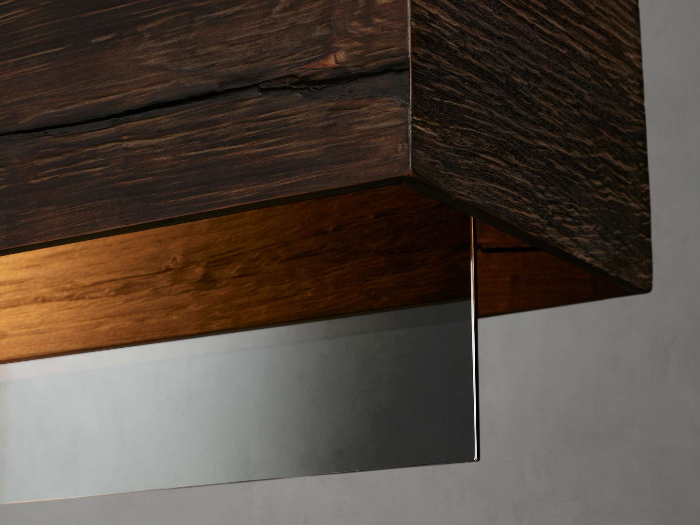 Lena Mirrored Wood Linear Chandelier