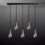 Rain Aura Glass Rectangular Chandelier 36"