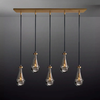 Rain Aura Glass Rectangular Chandelier 36"