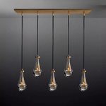 Rain Aura Glass Rectangular Chandelier 36"