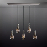 Rain Aura Glass Rectangular Chandelier 36"