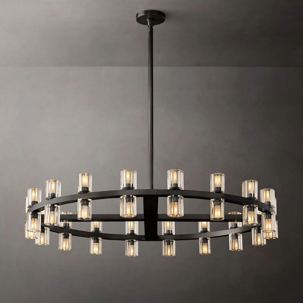 Arcachon Gear Crystal Round Chandelier 36"