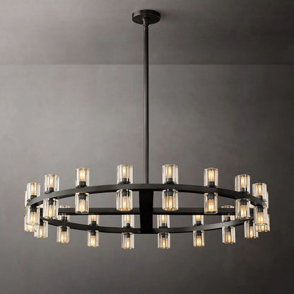 Arcachon Gear Crystal Round Chandelier 36"