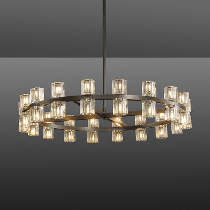 Arcachon Gear Crystal Round Chandelier 36"