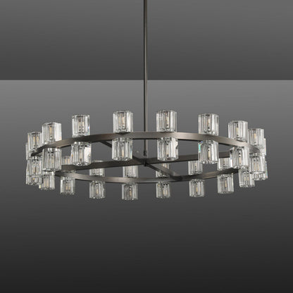 Arcachon Gear Crystal Round Chandelier 36"