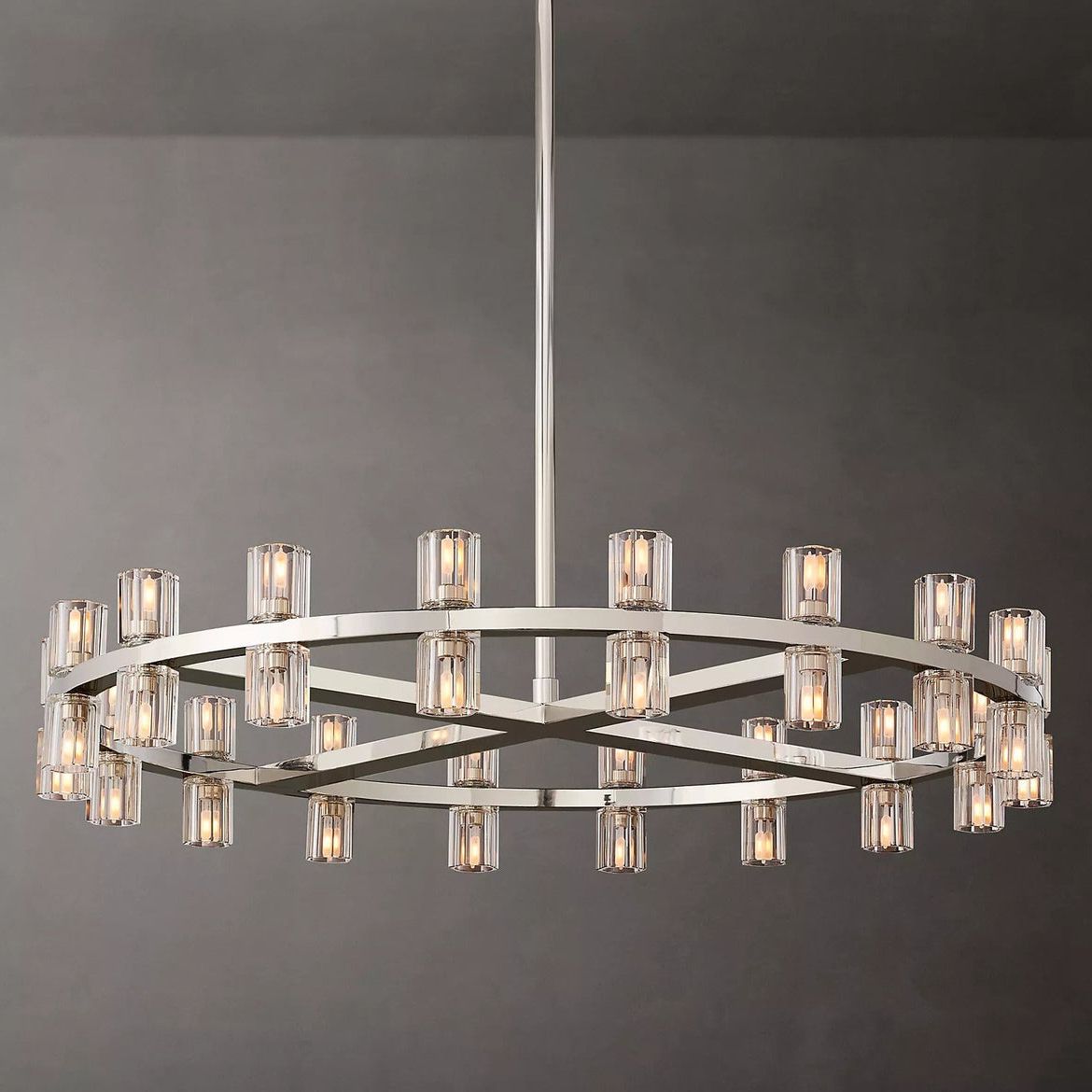 Arcachon Gear Crystal Round Chandelier 36"