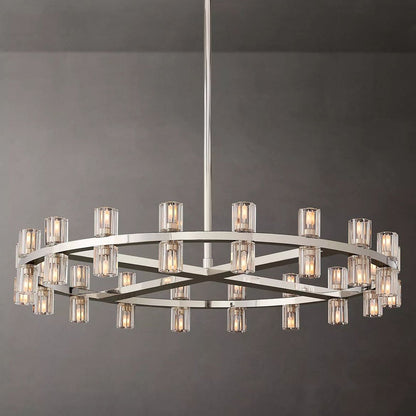 Arcachon Gear Crystal Round Chandelier 36"