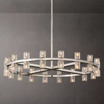 Arcachon Hexagon Crystal Round Chandelier 36"